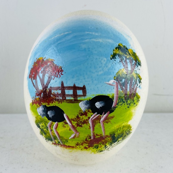 Vintage Hand-Painted Ostrich Egg - Picture 5 of 11